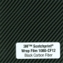 Самоклеящаяся пленка 3M под карбон Scotchprint Wrap Film 1080 CF12 для автомобиля, черный, глянцевый