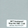 Самоклеящаяся пленка 3M под  металлик Scotchprint Wrap Film G120 для автомобиля, белый алюминий